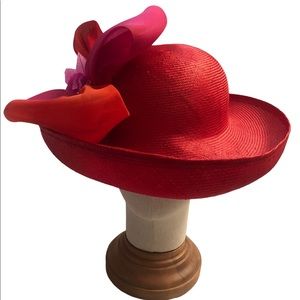 MR JOHN VINTAGE RED STRAW HAT